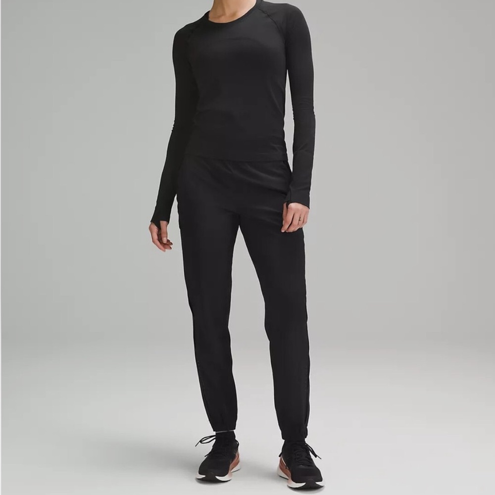 Lululemon Adapted State High Rise Jogger *Airflow” Leg Slits Black Color SZ 10 - Picture 16 of 16